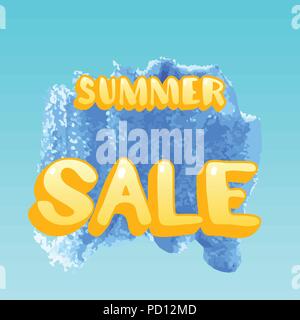 Summer Sale Aufkleber Schriftzug. Vorlage für Ad mit hellen Dekoration. Vector Illustration. Stock Vektor