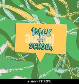 Zurück zu banner Schule mit Sprechblase und bunten Pinsel Hintergrund. Für saison Vorlage zurück zu Schule Förderung Karten. Bildung Abdeckung mit Dekor Stock Vektor