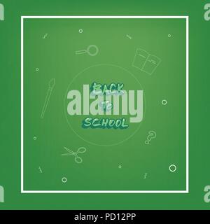 Zurück zu Banner der Schule. Vorlage für Saison Förderung Karten. Bildung Abdeckung mit Dekoration. Vector Illustration. Stock Vektor