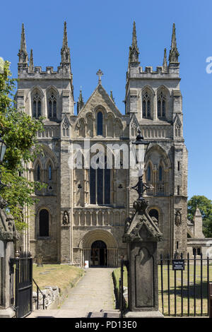 Selby Abbey, eine mittelalterliche Abtei Kirche aus dem 11. Jahrhundert; jetzt die Pfarrkirche für Selby, North Yorkshire, Großbritannien Stockfoto