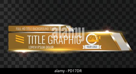 Video Schlagzeile Titel oder unteren Drittel Vorlage. Einzigartige Banner Design für Video. Die Farbe Orange. Stock Vektor