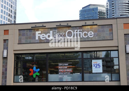 FedEx Office in Bellevue, Washington, USA, August 2018 Stockfoto