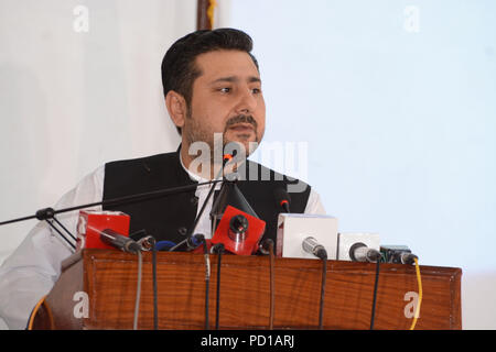 Quetta, Pakistan. August 04 2018: Chief Minister Balochistan Herrn Allah Ud Din Marri Adressierung an ein Ereignis hinsichtlich der Nationalen Polizei Tag bei der Polizei in Quetta. Stockfoto