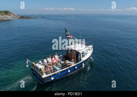 Fowey, Cornwall, UK. 5. August 2018. UK Wetter. Die Leute waren die das heiße Wetter und genießen Sie das Meer bei Mousehole. Foto: Simon Maycock/Alamy leben Nachrichten Stockfoto