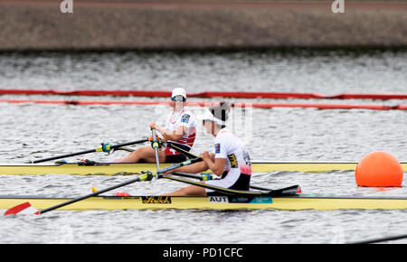 Glasgow, Schottland, Sonntag, 5. August 2018, dem letzten Frauen Single Sculls, Goldmedallist, SUI W1X, Jeannine GMELIN, europäische Spiele, Rudern, Strathclyde Park, North Lanarkshire, © Peter SPURRIER/Alamy leben Nachrichten Stockfoto