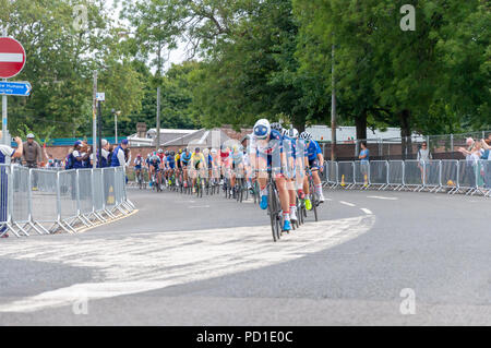 Glasgow, Schottland, Großbritannien. 5. August 2018. Women's Rennradfahren im Glasgow Europameisterschaften 2018. Die 130 km Rennen abgedeckt 9 Runden um die Stadt mit Start und Ziel auf Glasgow Green. Es wurde von der italienischen Marta Bastianelli mit einer Zeit von 3:28:15 gewonnen. Credit: Skully/Alamy leben Nachrichten Stockfoto