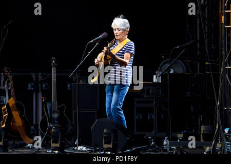 Köln, Deutschland. 03 Aug, 2018. Joan Baez live auf dem Roncalliplatz. Köln, 03.08.2018 | Verwendung der weltweiten Kredit: dpa/Alamy leben Nachrichten Stockfoto