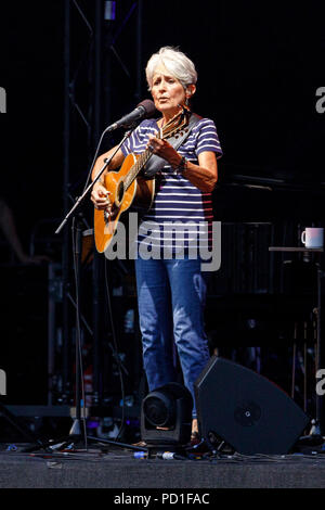 Köln, Deutschland. 03 Aug, 2018. Joan Baez live auf dem Roncalliplatz. Köln, 03.08.2018 | Verwendung der weltweiten Kredit: dpa/Alamy leben Nachrichten Stockfoto