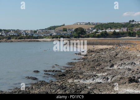 Barry Island Beach in Wales an einem Sonntag im August 2018, in welcher festgelegt ist einer der heißesten Sommer auf Aufzeichnung Stockfoto