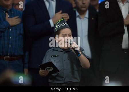 Sao Paulo, Sao Paulo, Brasilien. 5 Aug, 2018. PSL (Sozialliberale Partei) Übereinkommen in SÃ £ o Paulo, Brasilien. Die Kandidaten für das Amt des Präsidenten, Abgeordneter und Senator nahmen an der Veranstaltung teil. Credit: Paulo Lopes/ZUMA Draht/Alamy leben Nachrichten Stockfoto