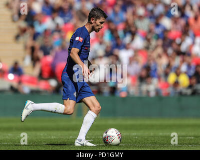 London, Großbritannien. 05 Aug, 2018. Jorginho von Chelsea im FA Community Shield Match zwischen Chelsea und Manchester City im Wembley Stadium am 5. August 2018 in London, England. (Foto von John rainford/phcimages.com) Credit: PHC Images/Alamy leben Nachrichten Stockfoto