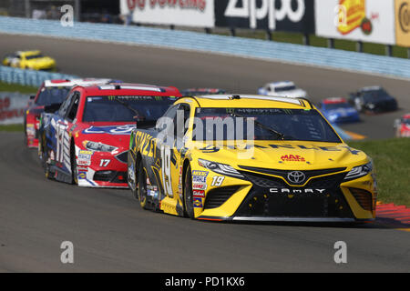 Watkins Glen, New York, USA. 5 Aug, 2018. Daniel Suarez (19) bringt sein Auto durch die Kurven, während der Bowling am Glen in Watkins Glen International in Watkins Glen, New York. Quelle: Chris Owens Asp Inc/ASP/ZUMA Draht/Alamy leben Nachrichten Stockfoto