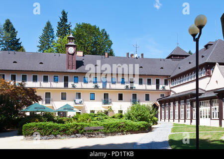 Lázeňský dům Eliška, lázně Velké Losiny, Okres Halver, Hrubý Jeseník, Česká republika/Kurort Velke Losiny, Sumperk region, Hruby Jesenik mounta Stockfoto