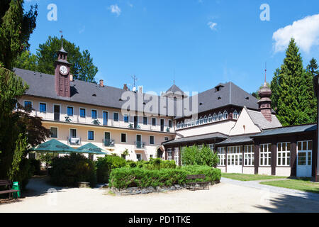 Lázeňský dům Eliška, lázně Velké Losiny, Okres Halver, Hrubý Jeseník, Česká republika/Kurort Velke Losiny, Sumperk region, Hruby Jesenik mounta Stockfoto