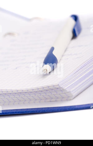 Business Organizer, Notebooks oder Planer mit Stift Stockfoto