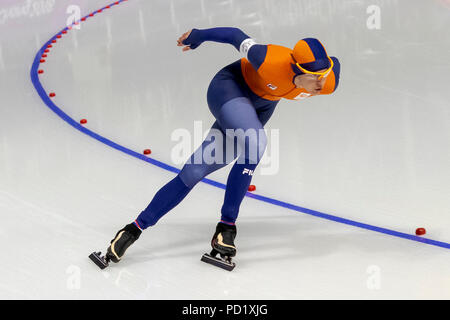 Marrit Leenstra (NED) competiting im Eisschnelllauf: Frauen 1500 m bei den Olympischen Winterspielen PyeongChang 2018 Stockfoto