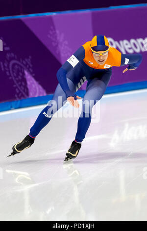 Marrit Leenstra (NED) competiting im Eisschnelllauf: Frauen 1500 m bei den Olympischen Winterspielen PyeongChang 2018 Stockfoto