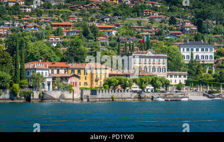 Malerische Aussicht in Tremezzo am Comer See, Lombardei, Italien. Stockfoto