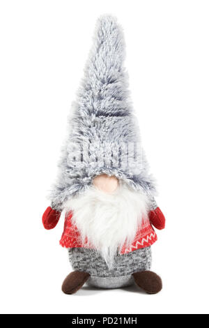 Flauschige Weihnachten gnome auf isoliert weißer Hintergrund Stockfoto