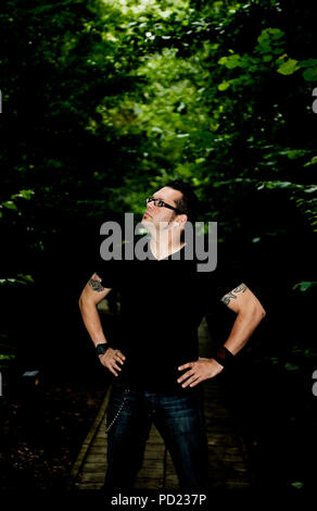 Stand-up-Comedian Alex Agnew in Antwerpen (Belgien, 08/07/2009) Stockfoto