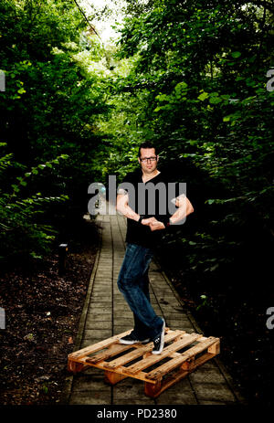 Stand-up-Comedian Alex Agnew in Antwerpen (Belgien, 08/07/2009) Stockfoto