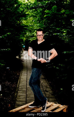 Stand-up-Comedian Alex Agnew in Antwerpen (Belgien, 08/07/2009) Stockfoto