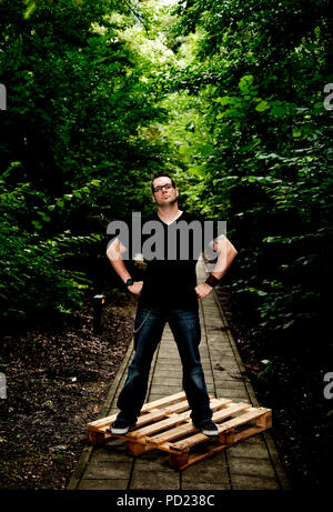 Stand-up-Comedian Alex Agnew in Antwerpen (Belgien, 08/07/2009) Stockfoto