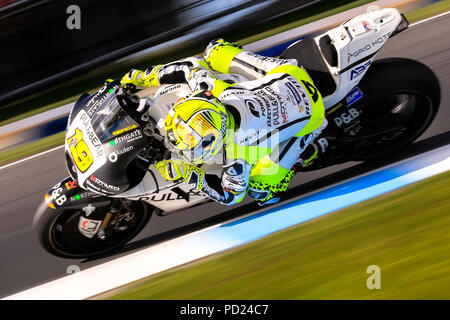 MELBOURNE, AUSTRALIEN - 22. Oktober: Alvaro Bautista (ESP) Reiten der #19 Pull & Bear Aspar Team Ducati während der 2017 Michelin australische Motorrad Gra Stockfoto