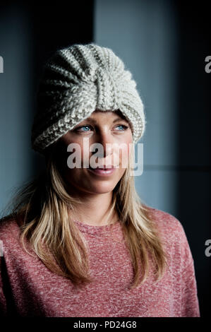 Ellen Kegels, flämischen Fashion Designer und Gründer des LN Mützen Pullover Marke (Belgien, 26/07/2012) Stockfoto