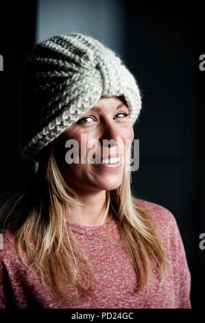 Ellen Kegels, flämischen Fashion Designer und Gründer des LN Mützen Pullover Marke (Belgien, 26/07/2012) Stockfoto