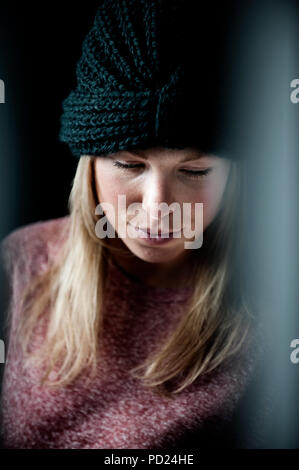 Ellen Kegels, flämischen Fashion Designer und Gründer des LN Mützen Pullover Marke (Belgien, 26/07/2012) Stockfoto