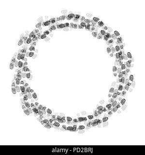 Graue und schwarze Schuhe Track im Kreis auf weißem Hintergrund Stock Vektor