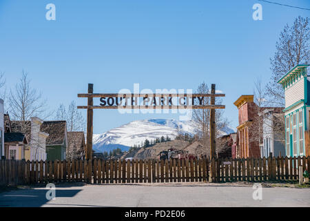 Die historischen South Park City an Fairplay, Colorado Stockfoto