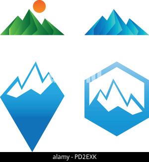 Sammlung von Berg logo Icon template Vector Stock Vektor