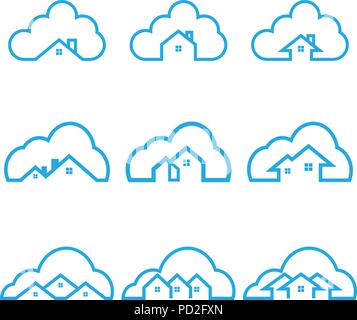 Abbildung: Cloud House logo Icon template Vector Stock Vektor