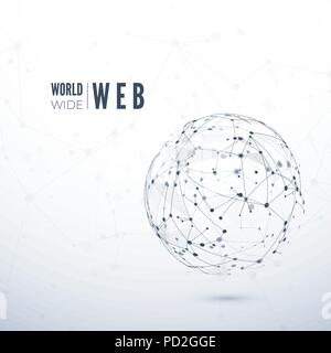 World Wide Web. Abstrakte Textur von globalen Netzwerk. Vector Illustration Stock Vektor