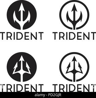 Satz von Trident logo Inspiration template Vector Stock Vektor