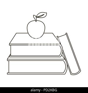 Bücher Symbol in der gliederungsansicht Stil auf weißem Hintergrund. Schule symbol Vektor Illustration. Stock Vektor