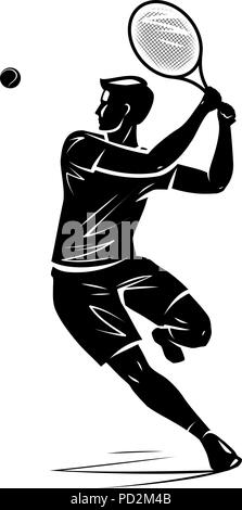 Tennis Player, Silhouette. Vector Illustration Stock Vektor