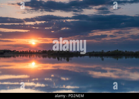 Sonnenuntergang, Crex wiesen Wildlife Management Area, WI, USA, von Dominique Braud/Dembinsky Foto Assoc Stockfoto