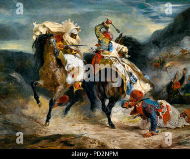 Die Bekämpfung der Giaour und Hassan - Eugene Delacroix, ca. 1826 Stockfoto