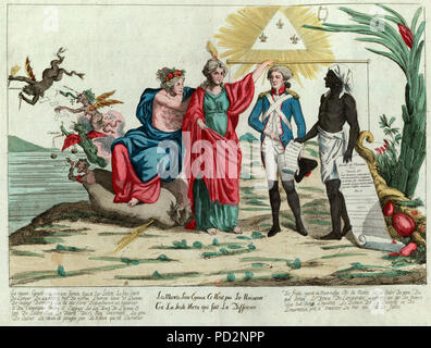 Sterblichen gleich sind, ist es nicht die Geburt, es ist die einzige Tugend, die den Unterschied macht... Plakat für die Freunde der Schwarzen 1794 Stockfoto