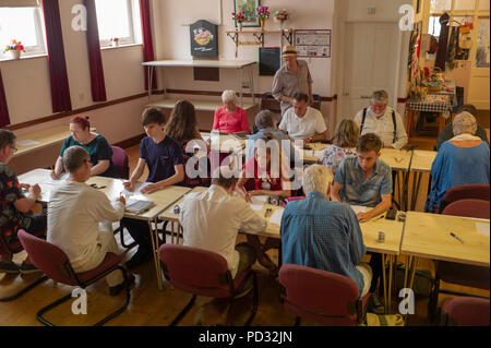 Martin Rowson international renommierte Karikaturist eine Masterclass in Karikatur in Herne Bay Cartoon Festival Stockfoto