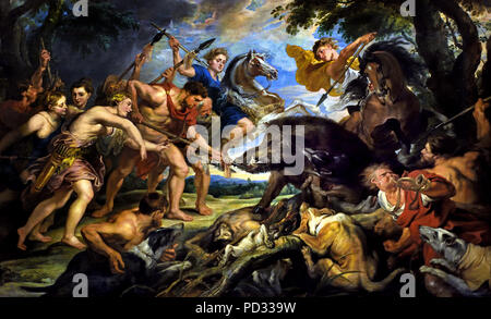 Dem kalydonischen Eber Jagd 1617 - 28 von Peter Paul Rubens (1577 - 1640) Belgien Flandern Belgien Stockfoto