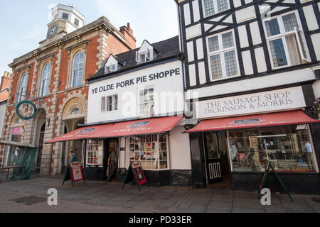 Ye Olde Pork Pie Shoppe in Melton Mowbray, Leicestershire, England Großbritannien Stockfoto