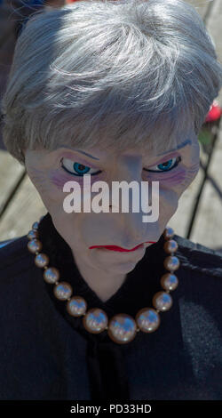 Cartoonist am Pier Herne Bay als Teil der Herne Bay Cartoon Festival findet jährlich Stockfoto