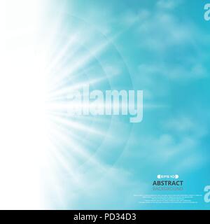 Zusammenfassung von blauen Himmel mit Sun burst im Hintergrund, Illustration Vector EPS 10. Stock Vektor