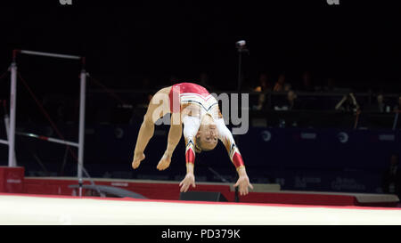 Glasgow, Schottland, Großbritannien. 5. August 2018. Belgiens Axelle Klinckaert konkurriert in der Frauen, Finale, während Tag 4 der Glasgow Europameisterschaften 2018, an die SSE-Hydro. Iain McGuinness/Alamy leben Nachrichten Stockfoto