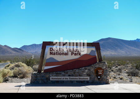 Allgemeine Ansichten des Death Valley, eine Wüste Tal im Osten von Kalifornien gelegen, im nördlichen Mojave Wüste, die einige Teile Europas verglichen werden zu dieser Woche. Stockfoto