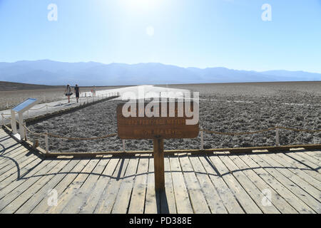 Allgemeine Ansichten des Death Valley, eine Wüste Tal im Osten von Kalifornien gelegen, im nördlichen Mojave Wüste, die einige Teile Europas verglichen werden zu dieser Woche. Stockfoto